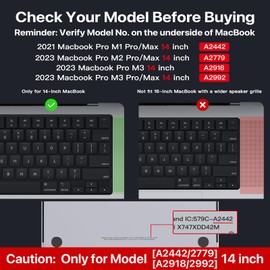 Soonjet Case Compatible with MacBook Pro 14 inch Case 2023-2021 M3 Pro/Max A2918 A2992 M2 A2779 M1 A2442 [Same as Bare-MacBook] [Scientific Slim] Protective Hard Case Shell for Laptop - Matte Clear