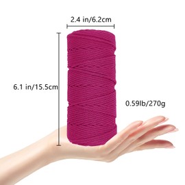 VITSOLE Macrame Yarn - 3 mm x 100 m / 109 Yards/328 Feet (28 Colours) 100% Cotton Macrame Cotton Yarn with 4 Single Twists & 1 Tape Measure for Wall Hangings DIY Crafts
