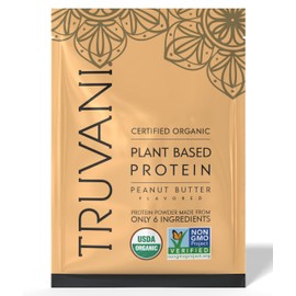 Truvani- Proteína Vegana de Guisante en Polvo  Mantequilla de Cacahuete  20g Proteína Orgánica a Base de Plantas  1 Porción  Keto  Gl                 