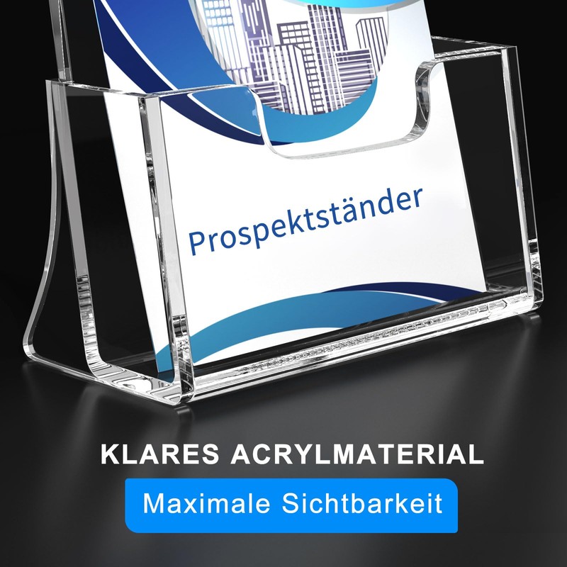 AITEE DIN A5 Table Brochure Stand: Pack of 2 Acrylic