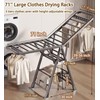 Mimiblack Heavy Duty Clothes Drying Rack Foldable with Wheels, 71''