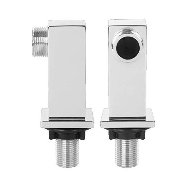 2X Deck Mount Bath Tap Square Shaped Chrome Plated Brass