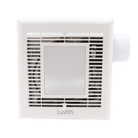Maxxima Luvoni 80 CFM Bathroom Exhaust and Ventilation Fan with Light - 3000K Warm White 600 Lumen LED Light, Quiet 1.5 Sones Operation, Noise Free, White Grill Ceiling Mounted Fan Ventilator