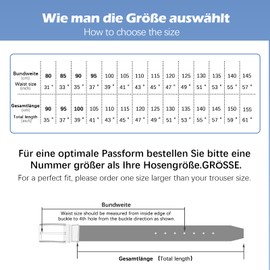 BESTKEE Men's Leather Belt, 35 mm Men's Belt, Suit Belt, Denim Belt for Men, Double-Sided Use of the Belt, A-Black & Tan