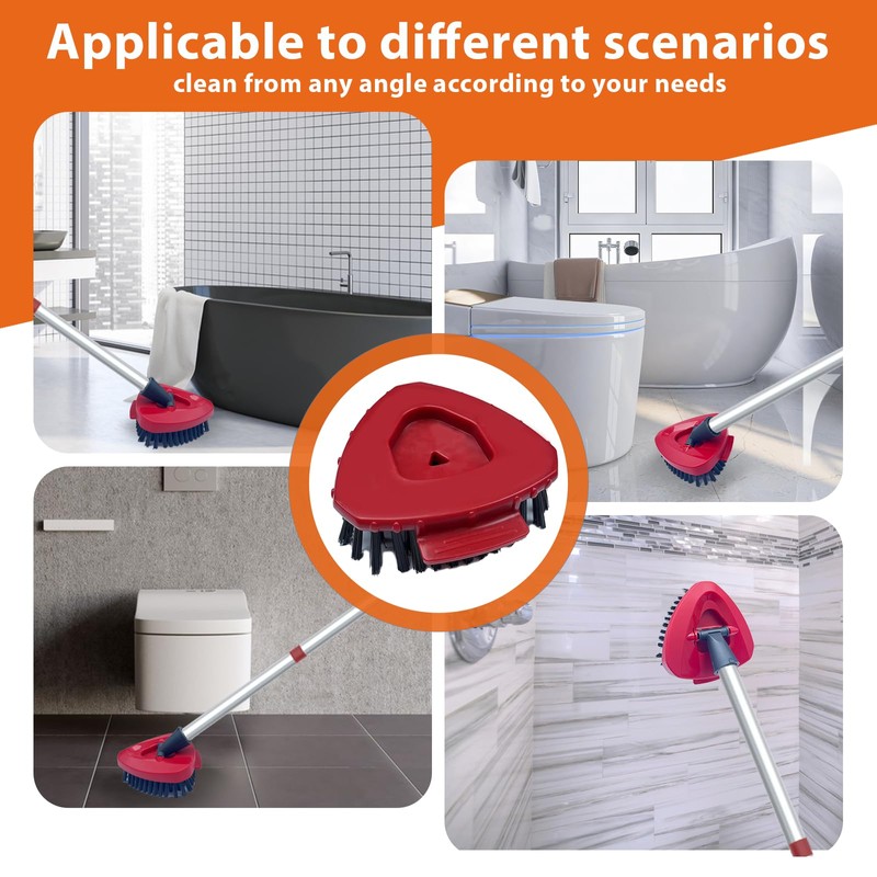 Fatmass 2 Pack Upgraded Spin Mop Replace Scrub Mop Brush