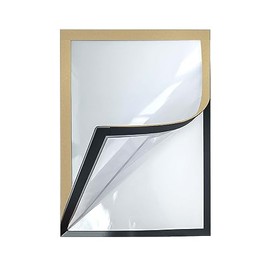 BAISALJI Self-Adhesive Frame 17x11 Inchs Magnetic Sign Holder, 3 Pcs Self-adhesive Magnetic Poster Sign Holders Window Frames that Allow Easy Replacement of Interior signs.(Gold, A3)