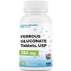 Puregen Labs Ferrous Gluconate 324 mg [High Potency] Iron Supplement