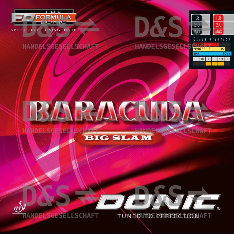 Donic Rubber Baracuda Bigslam, options 2.3 mm, red