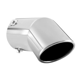 TriTrust Exhaust Tip, 2.75-3 inch inlet adjustable, 3.5'' Outlet 8'' Long Muffler Tip, Chrome Stainless Steel Truck Car Turn Down Tail Tip, Clamp On Tailpipe