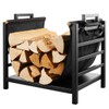 DOEWORKS Indoor Firewood Rack 18 Inch Fireplace Log Holder with