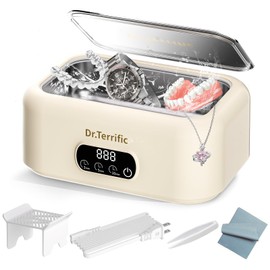 Ultrasonic Jewelry Cleaner, 48KHz Ultrasonic Cleaner Machine for Jewelry, Eyeglasses, Rings, Watch Strap, Dentures- Dual Cleaning Modes, M9B201