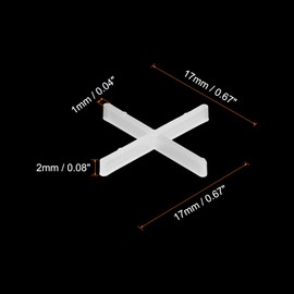 sourcing map 1600Pcs Tile Spacers, 1mm 1/32" Cross Shape Wall Floor Tile Spacer Tiling Tools for Ceramic Tile Installation, White