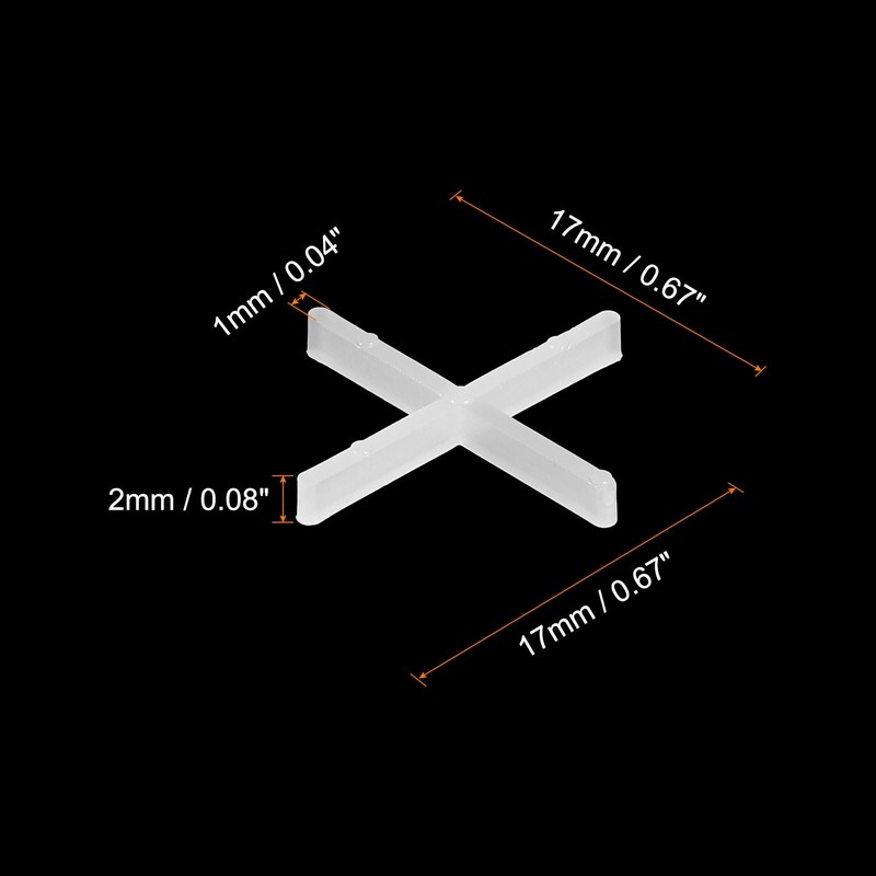 sourcing map 1600Pcs Tile Spacers, 1mm 1/32" Cross Shape Wall
