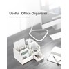 Lesfit Wooden Desk Organiser, Office Organiser, White
