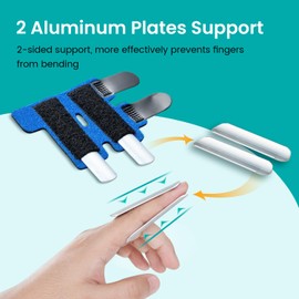 Trigger Finger Splint for Index, Middle, Ring, Pinky Finger, Keep Finger Straight, Finger Brace with 2 Aluminum Plate Support, for Mallet Finger, Arthritis Pain, Finger Fracture, Finger Sprain - M