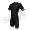 Sparx Men Triathlon Suit Short Sleeve Aero Tri Suit (Black/Gray,