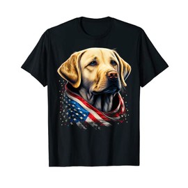 USA 4th Of July Yellow Patriotic American Labrador Retriever T-Shirt for Women Kids Men
