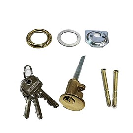 Replacement 5 Pin Rim Cylinder with 3 Keys, Brass Material Cylinder (Brass)