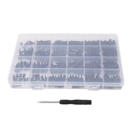 Liukouu 360Pcs M2/M2.5/M3 Black Nylon Male-Female Hex Standoff Spacer Screw Nut Assortment Kit