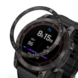 kwmobile Protective Ring Compatible with Garmin Fenix 7 Fitness Tracker - Bezel Ring Bezel in Black Silver