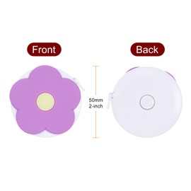 sourcing map 2pcs Soft Tape Measure 60-Inch 1.5 Meter Retractable Mini Cartoon Measuring Tape Cute Tape Ruler for Sewing Craft Cloth Body Measurements, Purple Flower