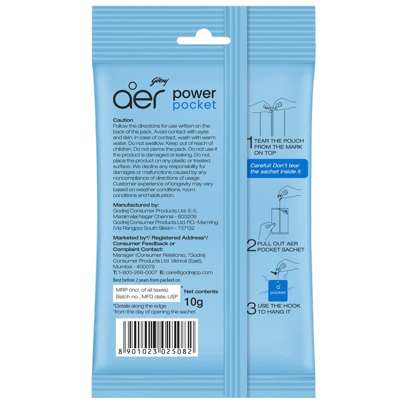 Godrej Aer Power Pocket Bathroom Fragrance - Sea Breeze