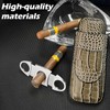 cgaplus 2-Finger Cigar Case with Cutter Crocodile Pattern Leather Cigar