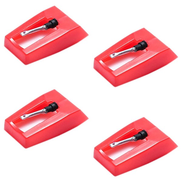 Record Needles Replacement Needles Turntable Stylus Replacement Turntable Player Gramophone Record Player Needles 4pcs LP (Red)