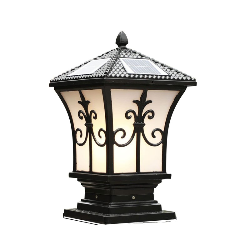 Metal Solar Post Lights Outdoor, LED Post Light Yard Driveway