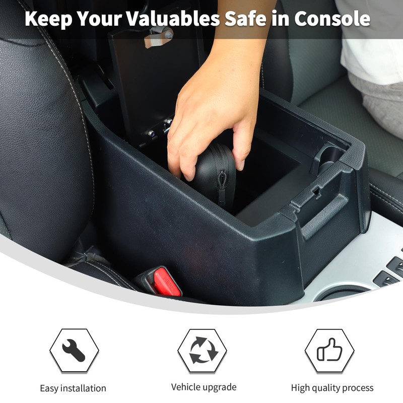 Linskip Console Valuables Safe Fit for 2010-2024 Toyota 4Runner, for