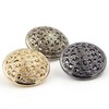 5 Pcs Hollow Metal Button Black Sliver Gold Buttons Round