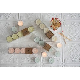 Eco Candle Co. Tea Light Candles, Fig & Oak, 10-Pack - Scents of Figs, Cranberries, Leather, & Musk - Recyclable Plastic Cups, 100% Soy Wax, No Lead, Hand Poured, Midwest Grown Soybeans.6 oz. Each