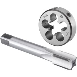 Burkit 11/16"-20 UN Tap and Die Set, 11/16 x 20 UN Machine Thread Tap and Round Die Right Hand