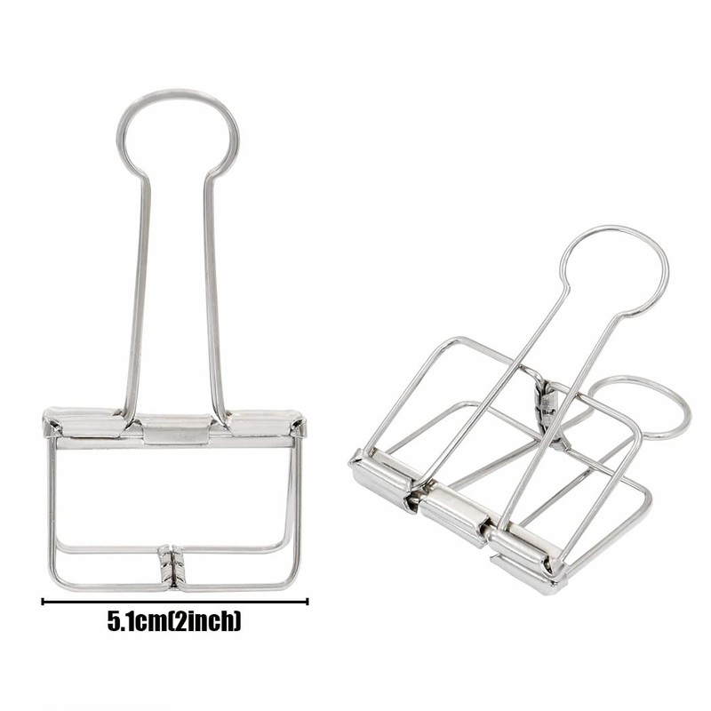 Extra Large Binder Clips 2 Inch, Big Paper Clamps Silver