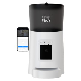 Penthouse Paws Smart WiFi Automatic Cat & Dog Feeder with Camera, 6L - Easy Clean, App Control, Remote Schedule Meals, Timed Automatic Pet Feeder, Smart Cat Feeder Dry Food, Voice Record