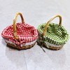 Rattan Basket School Kindergarten Interior Accessories Storage Outing green check
