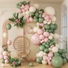 141pcs Pink and Green Balloon Arch Garland Kit with Sage