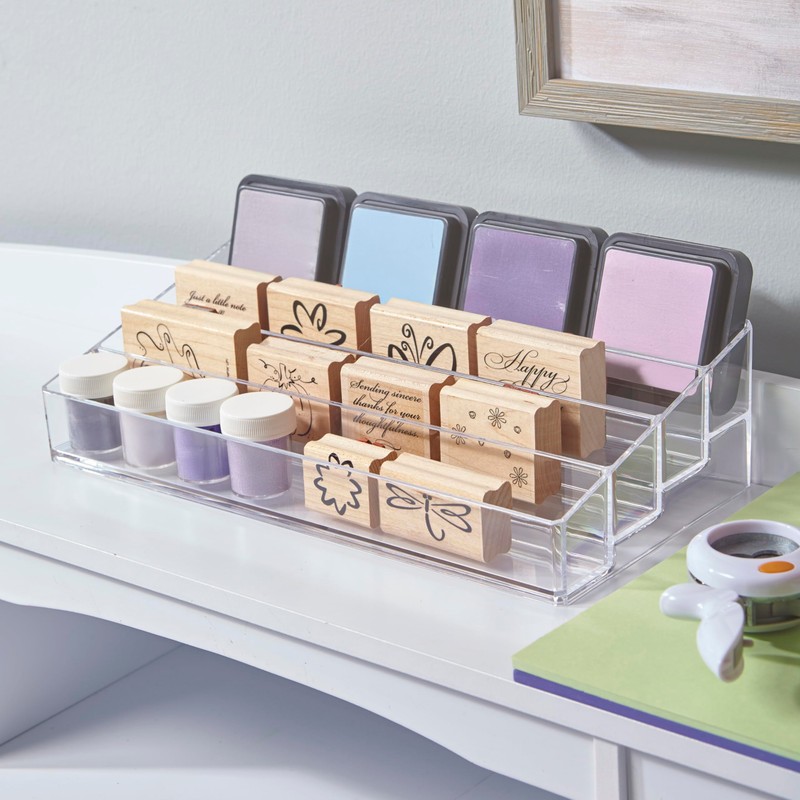 STORi Multi-Level Nail Polish Bottle Holder | Clear Plastic Organizer