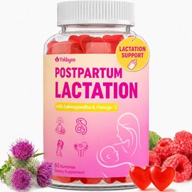 Lactation Supplement - Postpartum Lactation Support Gummies, with Milk Thistle, Moringa & Postnatal Vitamins, As Milk Supply Booster, Supports Mood, Breastfeeding & Postpartum Recovery - 30 Day Supply
