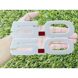 Badge Addictz 5.0 Emblem Badges Set of (2) Racing Aggressive White Fender Badges New Emblems