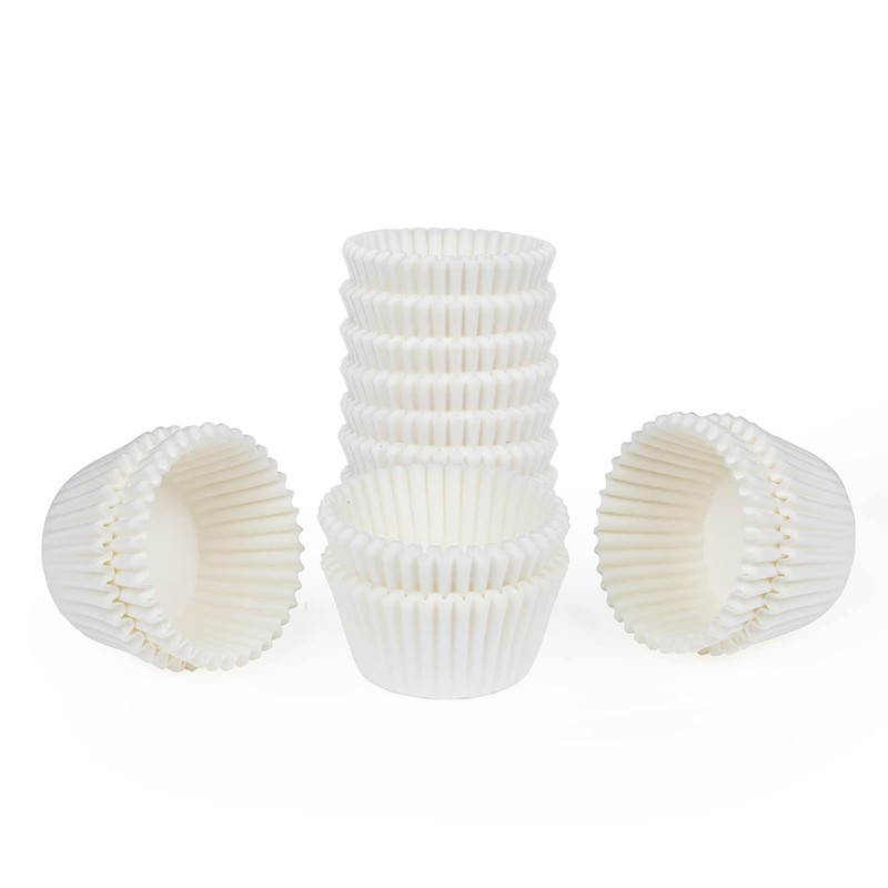 Caperci 500 Count Mini Cupcake Liners White Muffin Liners Greaseproof
