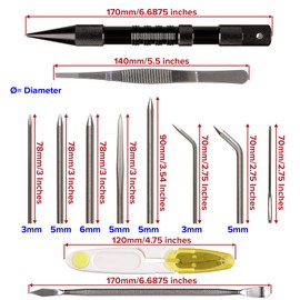 Paracord Planet 12 PC FID Set – Stainless Steel – Lacing Needles/Smoothing Tool/Stitching Set for Paracord Work - DIY