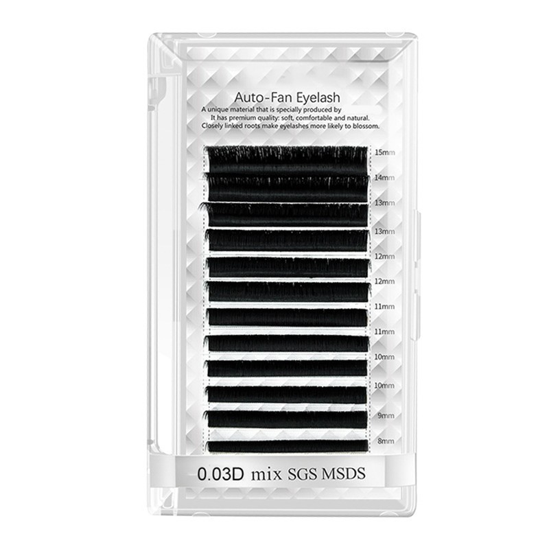 Auto Fan False Eyelashes Women Professional Salon Black Volume False