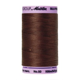 Mettler Silk-Finish Solid Cotton Thread, 547 yd/500m, Friar Brown