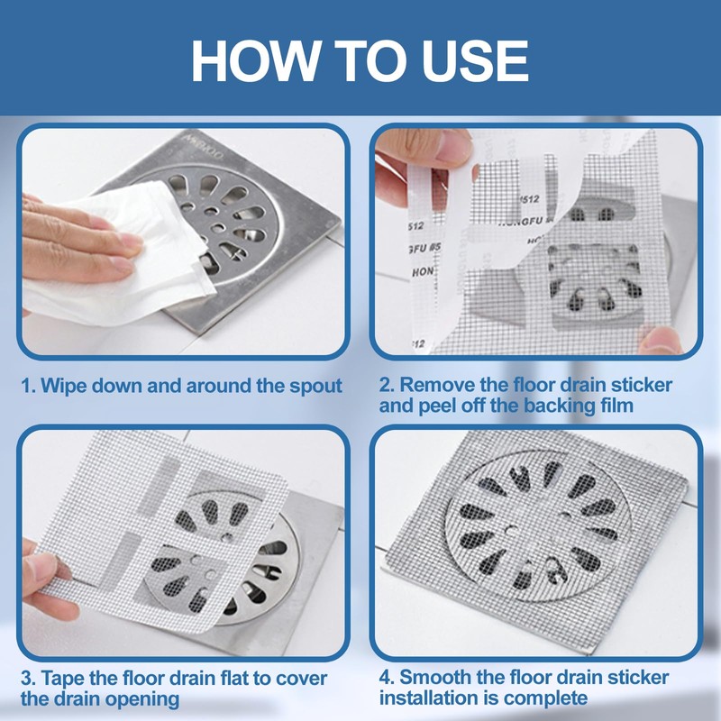 Landrain Pack of 40 Multifunctional Disposable Sewer Filter Bath Hair