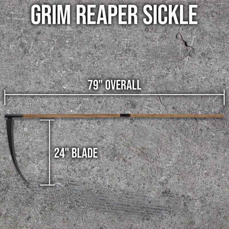 BudK Grim Reaper Sickle | 24" Black Forged Curved Blade