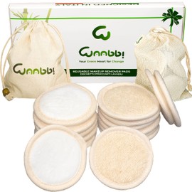 Washable Reusable Bamboo Make-up Removing Pads 16 Pieces Bamboo Fiber Cotton Make-up Removing Wipes Face Cleansing Scrub Make Up Sponges Zero Waste