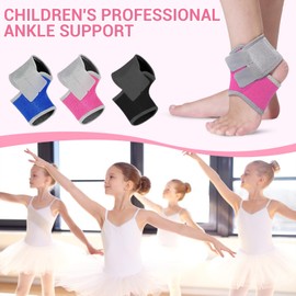 2 Pairs Kids Ankle Brace Set, Ankle Support Brace Knitted Ankle Sleeve Adjustable Wrap Support Ankle Sleeve for Sports Gymnastics Dance (Pink, Medium)