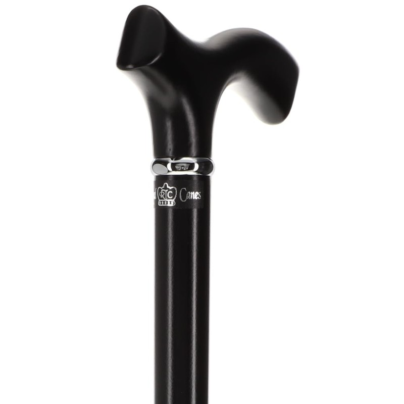 Royal RC Canes Sleek Black Walking Cane with Silver Collar