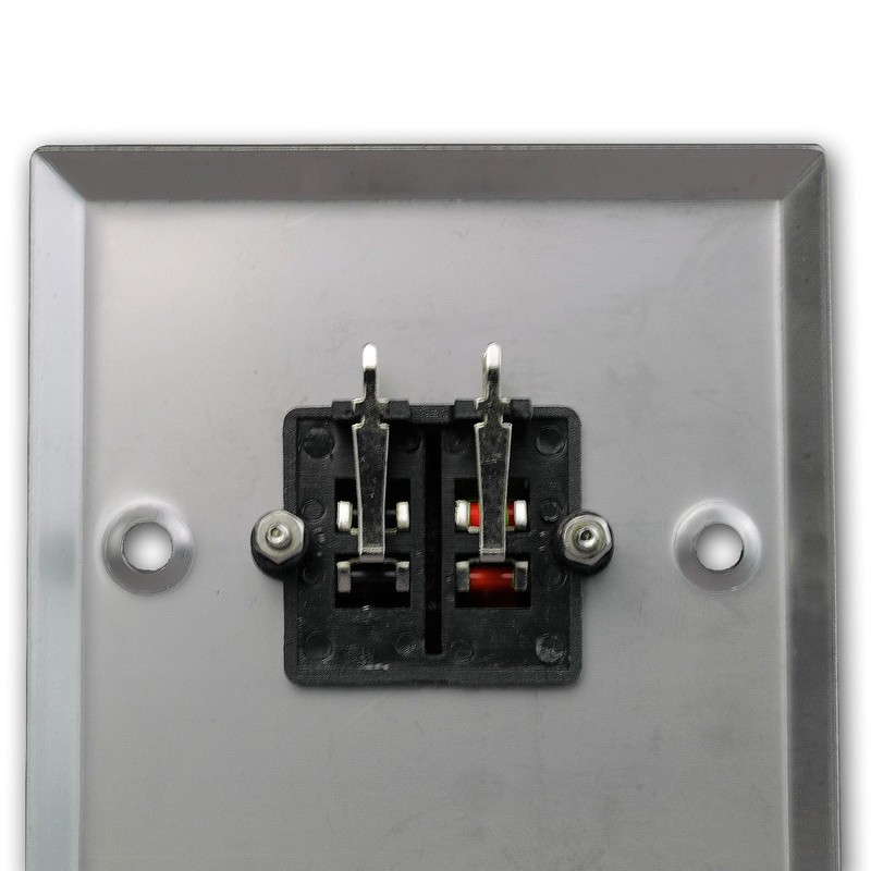 Dynavox LS-wall stainless steel 4-port panel Klippfixanschlüsse